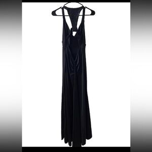 Jessica McClintock Gunne Sax Black Dress Maxi Open Back Formal Gown Sz 3…